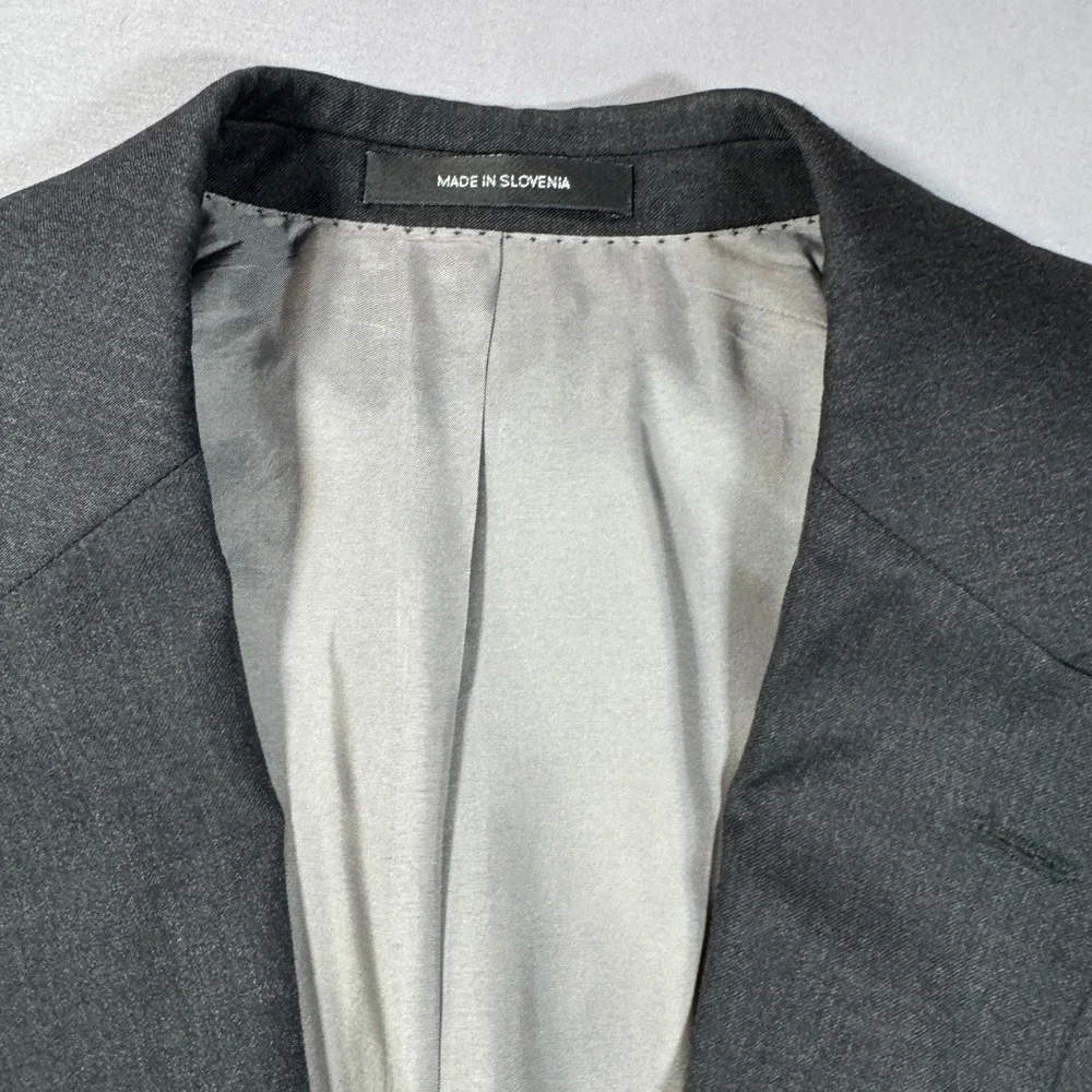 Hugo Boss Pasolini Movie Mens 42L Blazer Sport Coat Gray 100% Virgin Wool Suit
